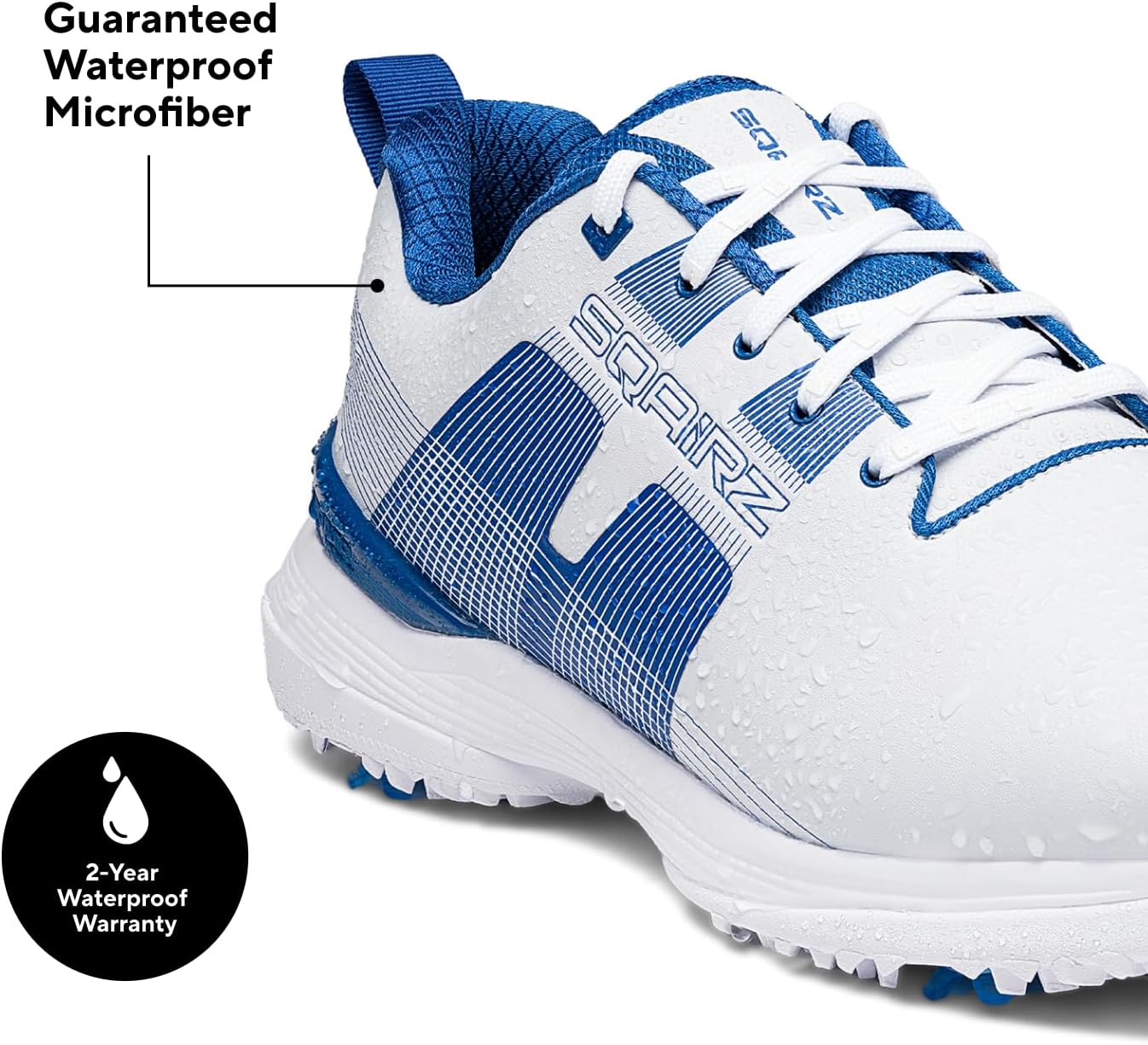 SQAIRZ Velo LT-X Men Golf Shoes, Designed for Balance & Performance, Waterproof Golf Shoes Mens, Replaceable Spikes