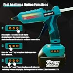 MONVICT Cordless Glue Gun for Makita 18V Battery, Upgraded 100W Digital Temperature Adjustable Handheld Electric Power Full Size Heavy Duty Hot Glue Gun with 10 Glue Sticks (Tools only)