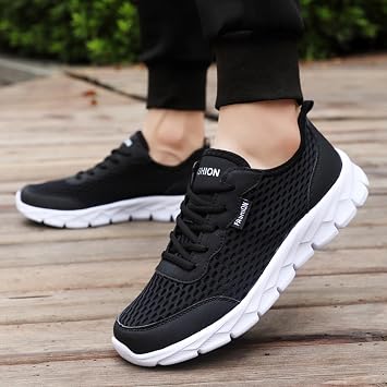 Mens Running Trainers - Men's Lightweight Breathable Running Sneakers with Mesh Upper for Comfortable Casual Wear and Daily Jogging