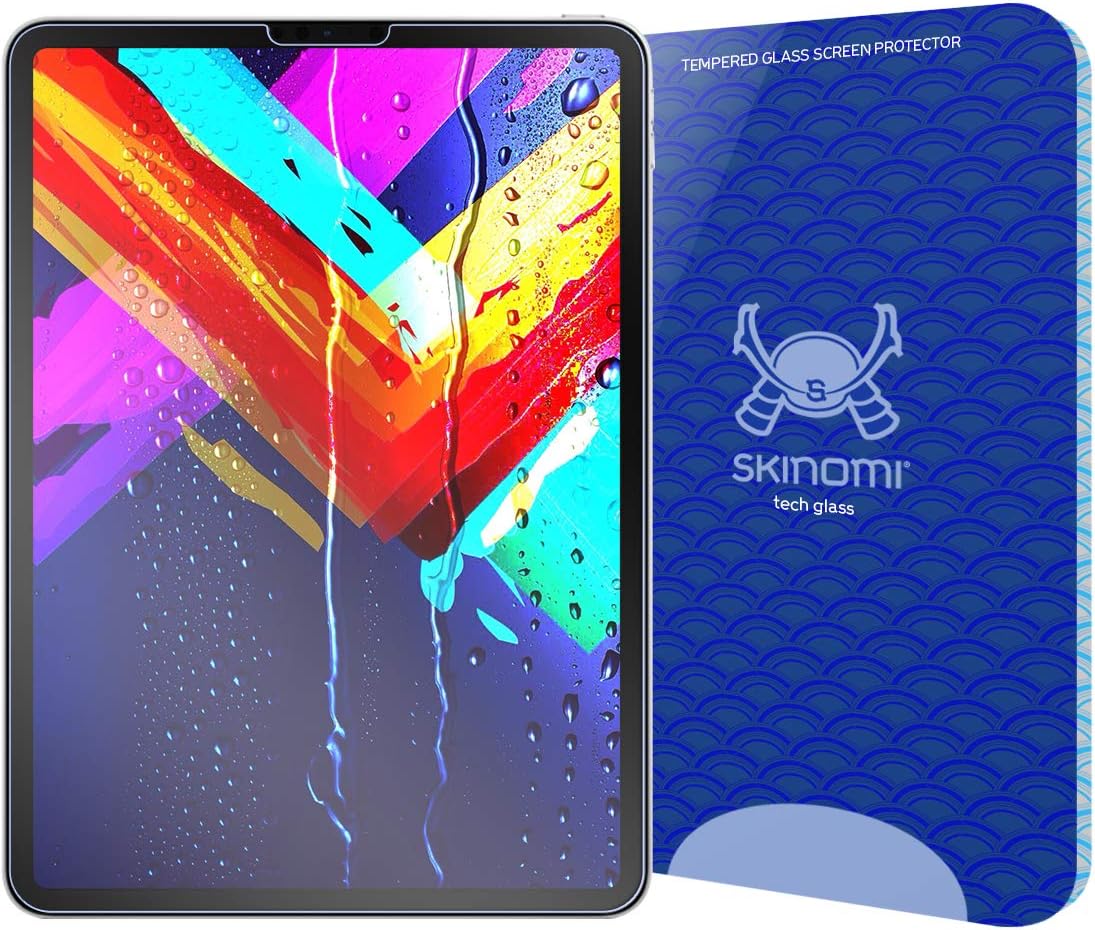 Skinomi TechGlass [1-Pack] [Clear HD Glass] Screen Protector for Apple iPad Pro 11 (2018) Transparent [HD][Full Coverage] Ballistic Glass