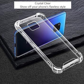 Hually Compatible Huawei mate 20 pro Case, include Shock Absorption Hard case with 4 Corners Protection and Slim Simple Fully Protective Design Soft TPU Cover for HUAWEI mate 20 pro