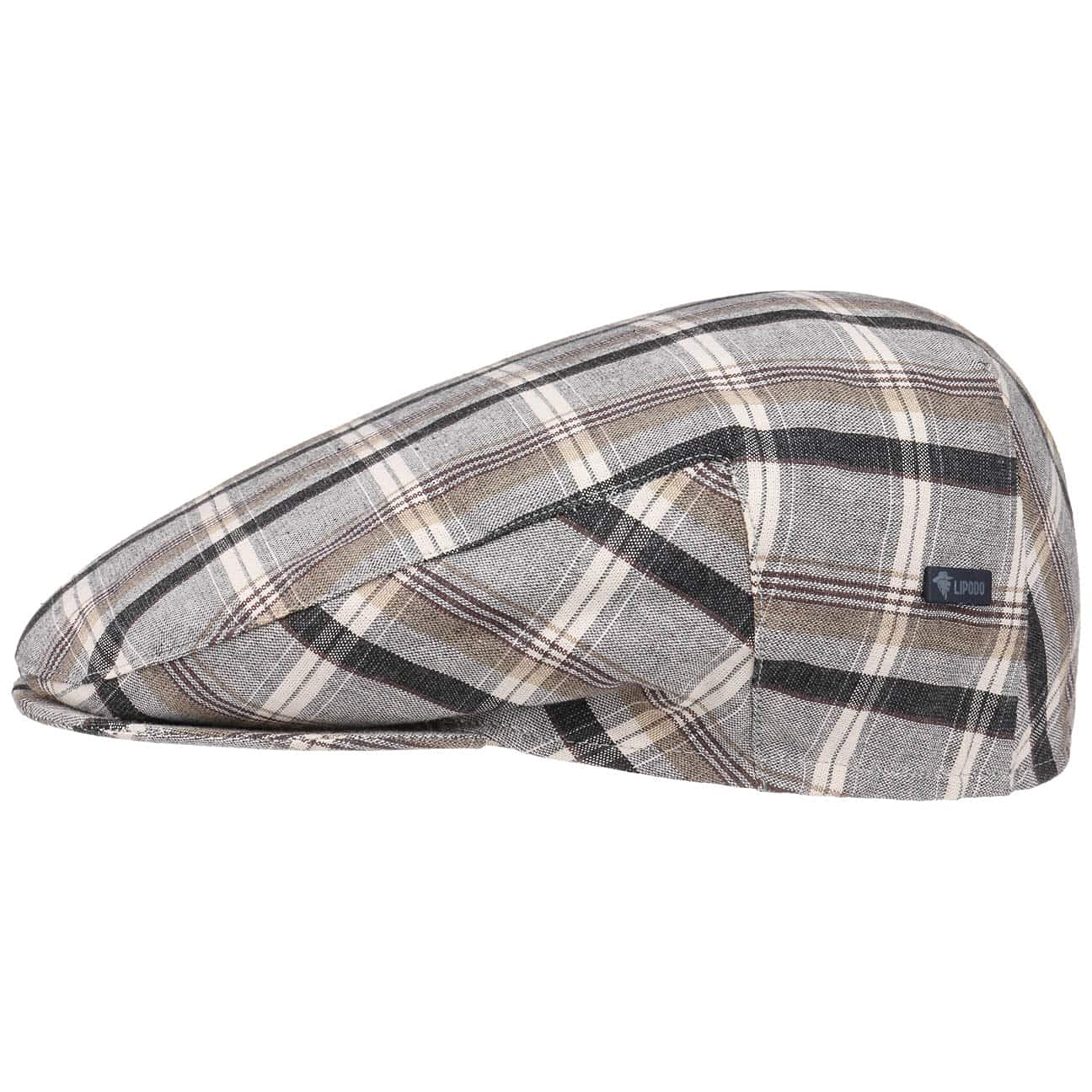 Lipodo Inglese Cotton Flat Cap Made in Italy Men Women Spring Summer Grey