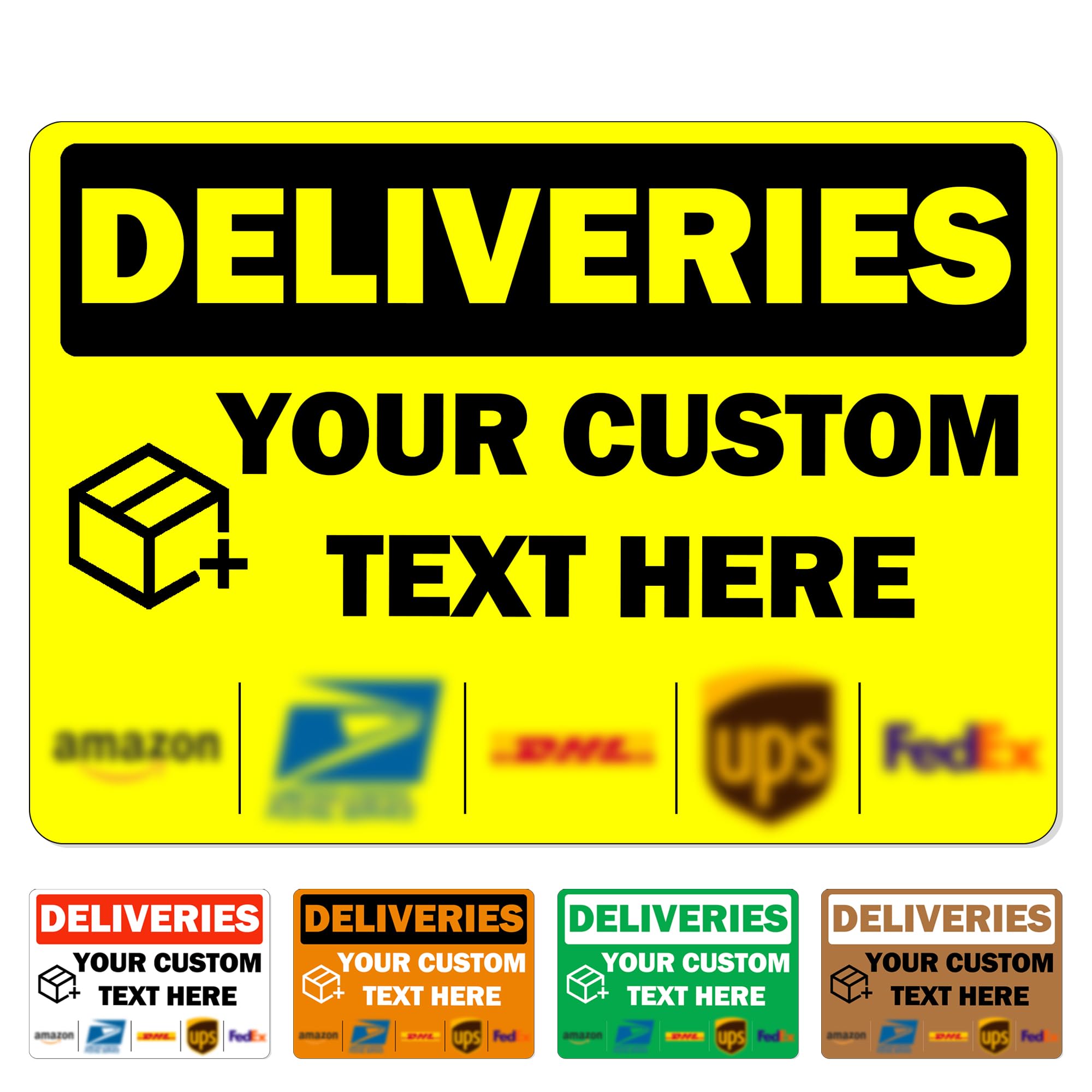 Letrero de entrega de metal personalizado para paquetes, 18 x 12 pulgadas, impermeable, letrero de entrega personalizado, letrero de paquetes personalizado al aire libre para el hogar