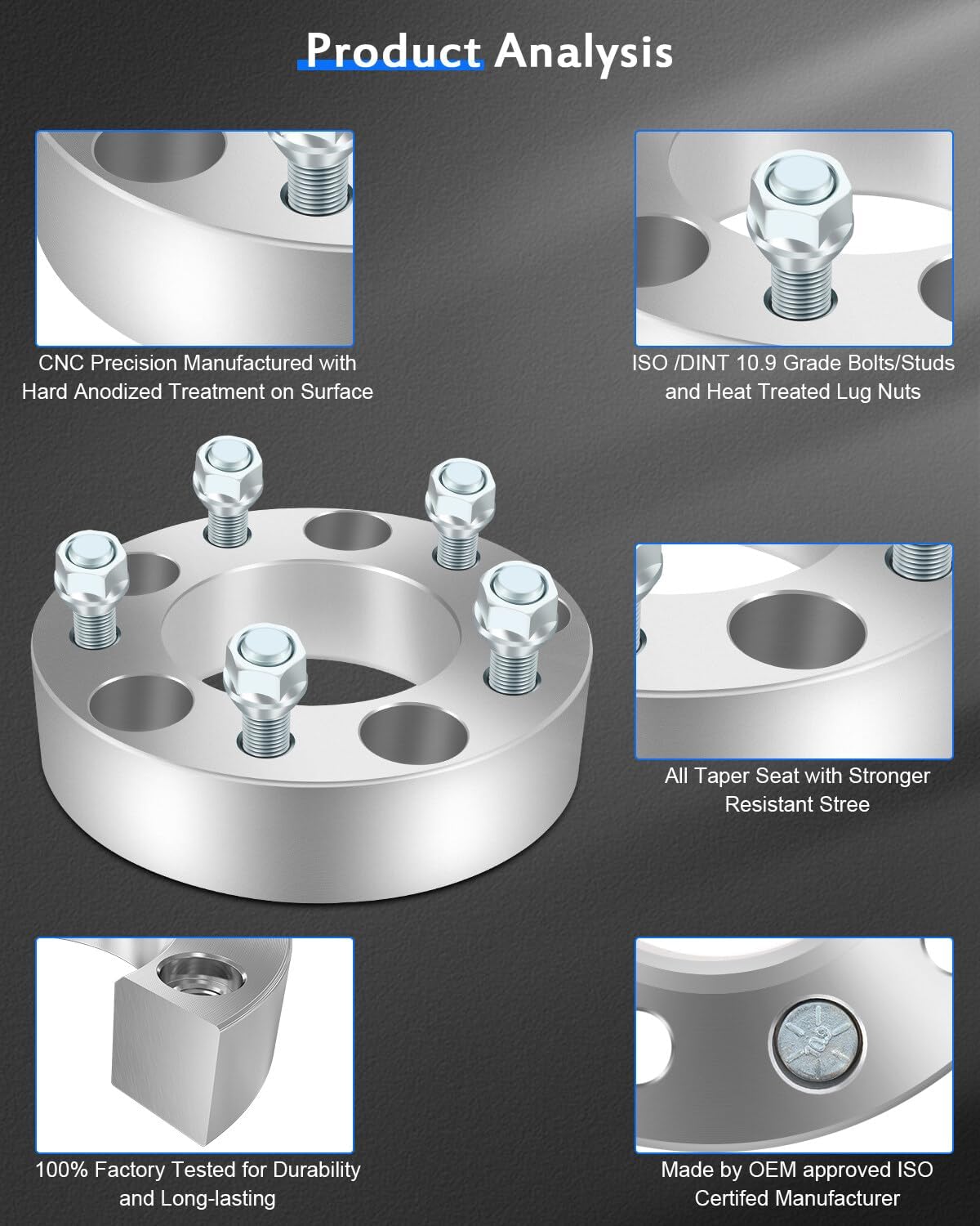 ECCPP 2PCS 1.5 inch 5 Lug 5x5 to 5x5 Wheel Spacers 5x127 to 5x127 1/2" Studs 87.1mm fits for 2006-2010 for Jeep Commander| 1999-2010 for Jeep Grand for Cherokee| 2007-2017 for Jeep Wrangler