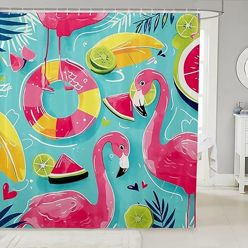 Miniatura 75 de Cortinas de ducha impermeables con diseño de barco pirata de caricaturas, tela de aventura marina, cortina de ducha de baño con peces submarinos,