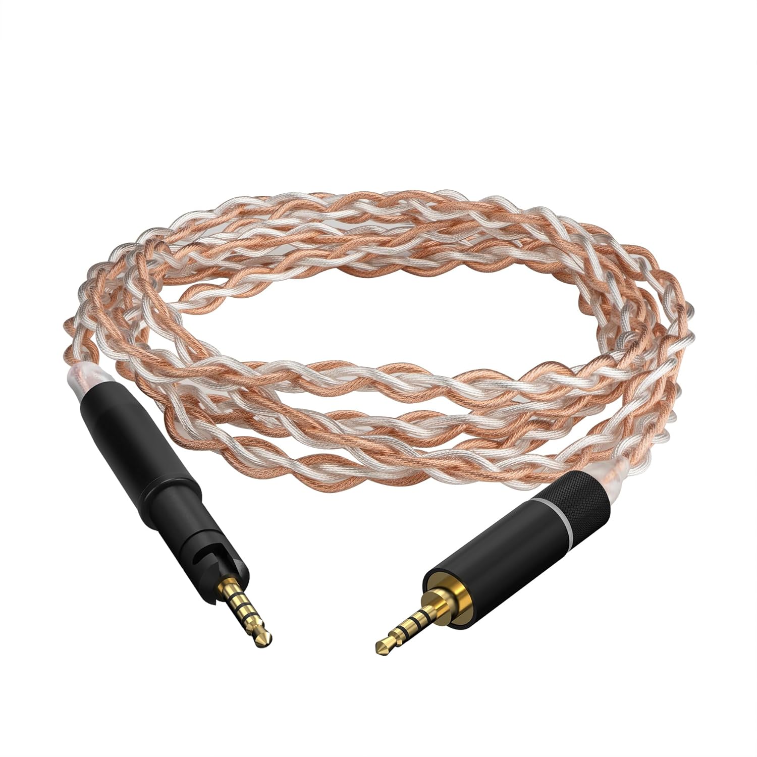 GEEKRIA Apollo Copper Silver Braid Upgrade Audio Cable Compatible with Sennheiser HD 620S/599/598/550/505, 2.5mm Replacement Headphones Cord for Hi-Resolution Audiophile (4ft/1.2m)