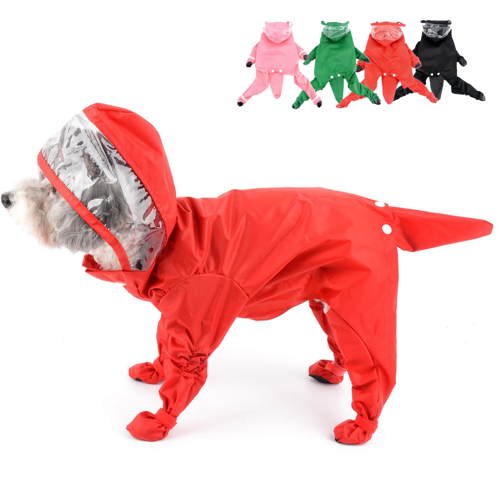 Impermeabile Per Cane MOREZI - Collo Alto, 4 Zampe, Cerniera Posteriore, Navy - Taglia XL - Foto 9