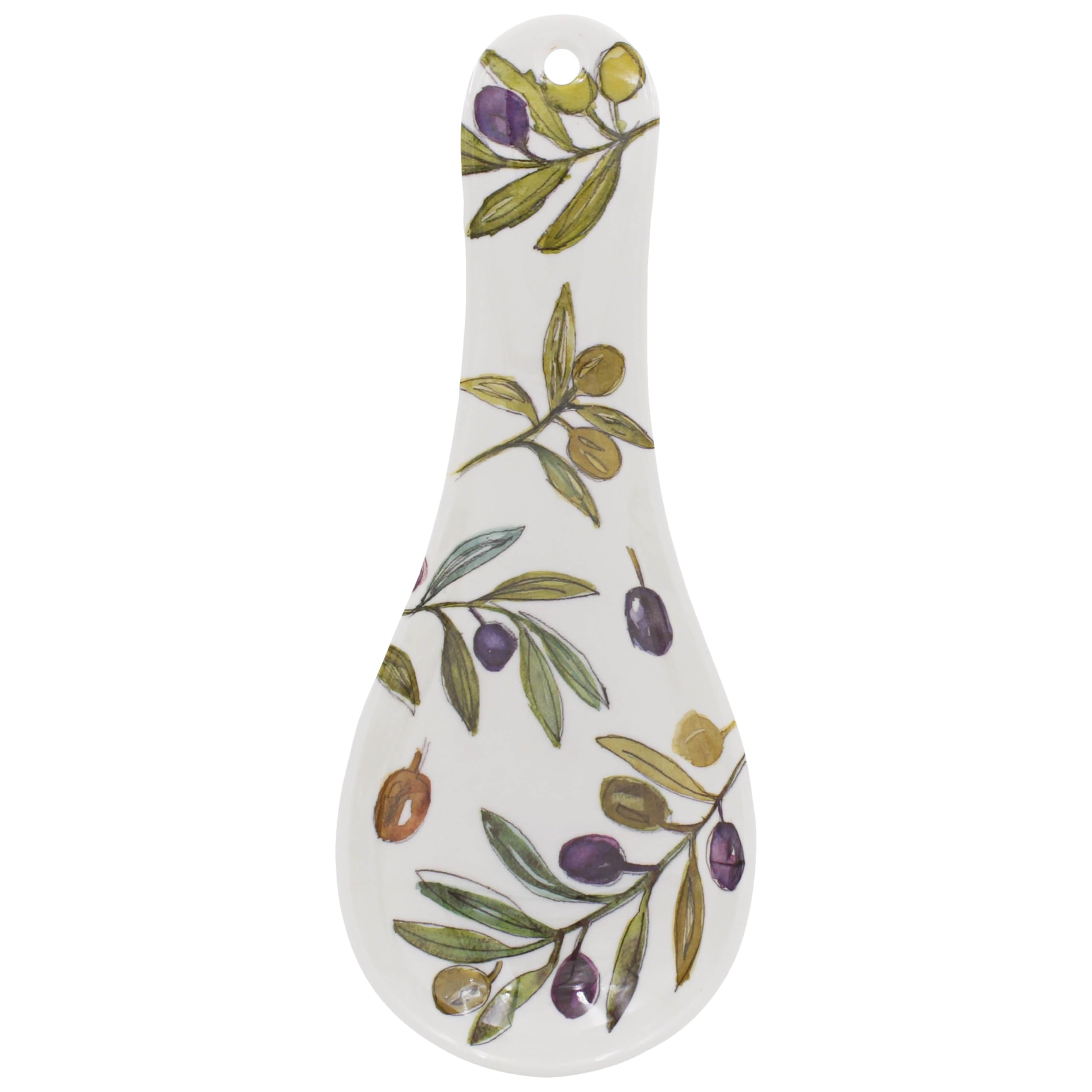 The Leonardo Collection By Jennifer Rose Olive Grove Spoon Rest Melamine for Home & Kitchen | Reusable Utensil Holder for Cooking Spoon Rest | Decorative Kitchen Accessory Gift for Women & Men