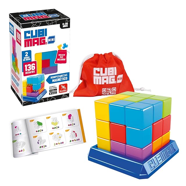 Ludilo - Cubimag Mini | Juego Mesa 8 Años O Más | Rompecabezas Adultos con 2 Modos De Juego | Juegos De Mesa Adulto | Juegos De Ingenio con 136 Desafíos