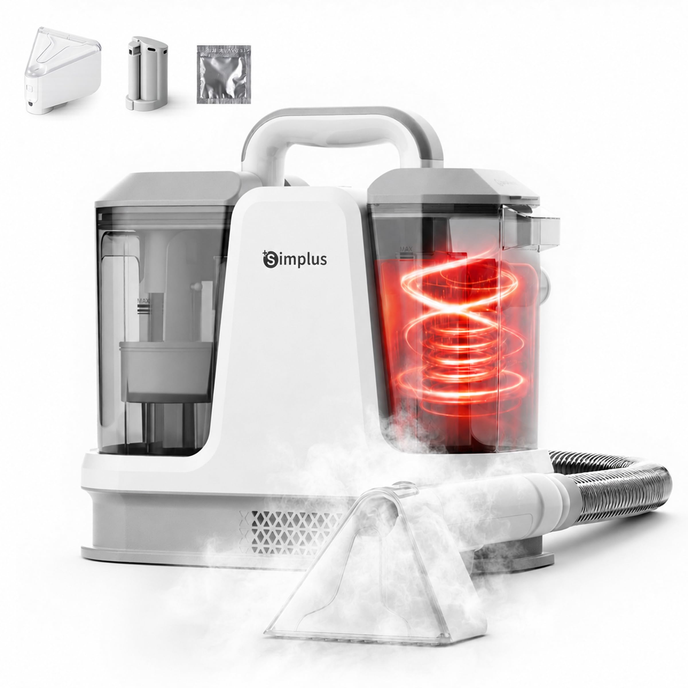 SIMPLUS Nettoyeur Vapeur Tissu Injecteur Extracteur 1.1L Eau Chaude