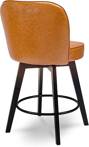 Miniatura 6 de MINCETA Taburetes de mostrador, 26 pulgadas, 360 pulgadas, línea vertical, giratoria, moderna, tapizada, altura de mostrador, juego de 2, PU en