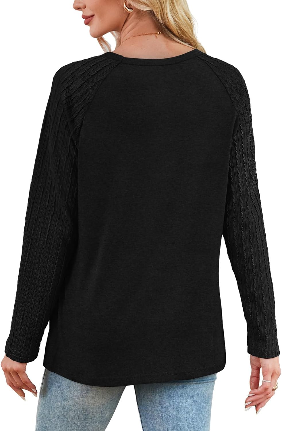 OFEEFAN Long Sleeve Shirts for Womens Fall Fashion 2026 Crewneck Oversized Sweatshirt Tunic Tops to Wear with Leggings - Image 5