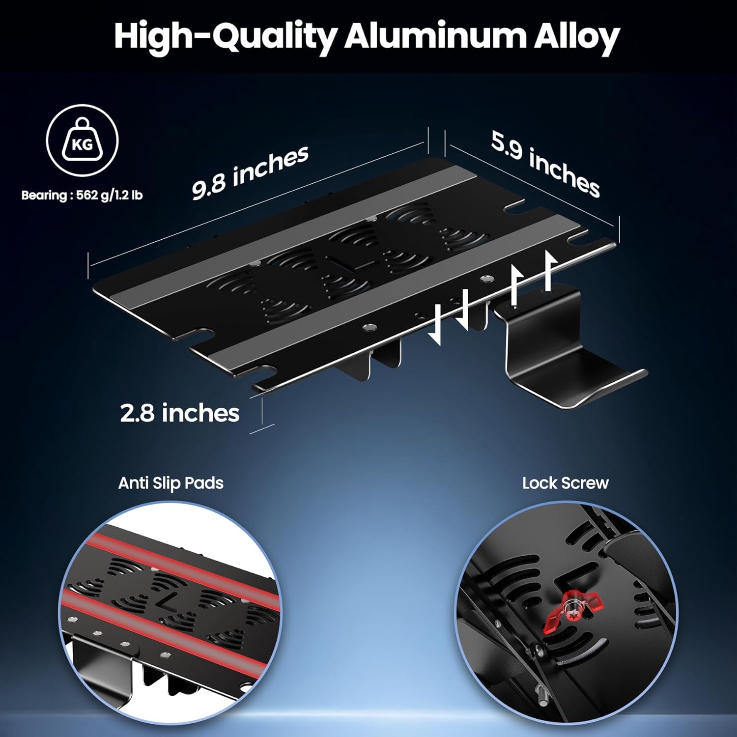 Aluminum Alloy Foldable Wall Mount Shelf Compatible with All PS5 Generations Holds Two Controllers Unimpeded Heat Dissipation Ps5 Accessories (Black) - Image 6