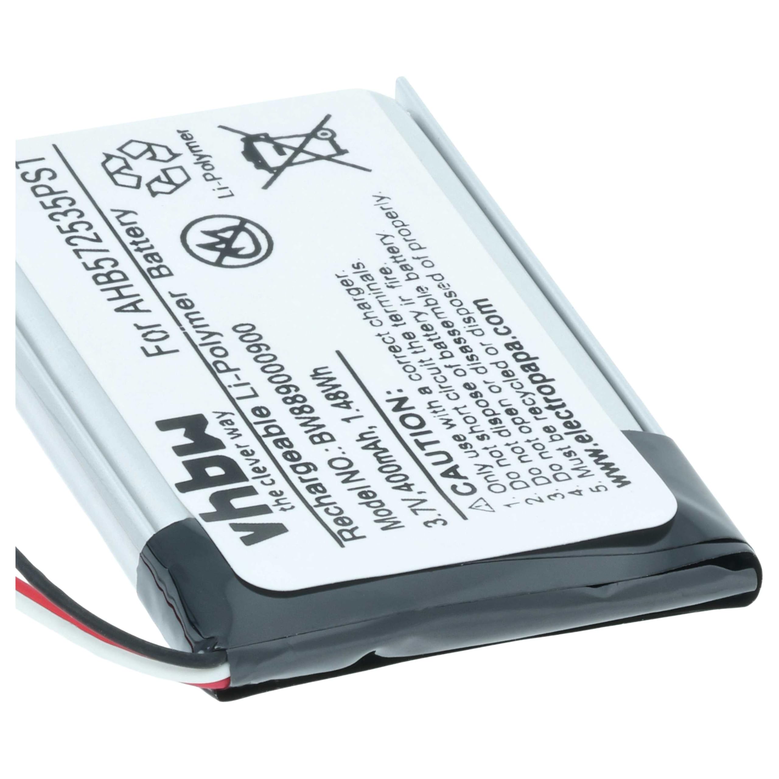 vhbw Akumulator kompatybilny z bezprzewodowymi słuchawkami Jabra Evolve 75 (400 mAh, 3,7 V, litowo-polimerowe)