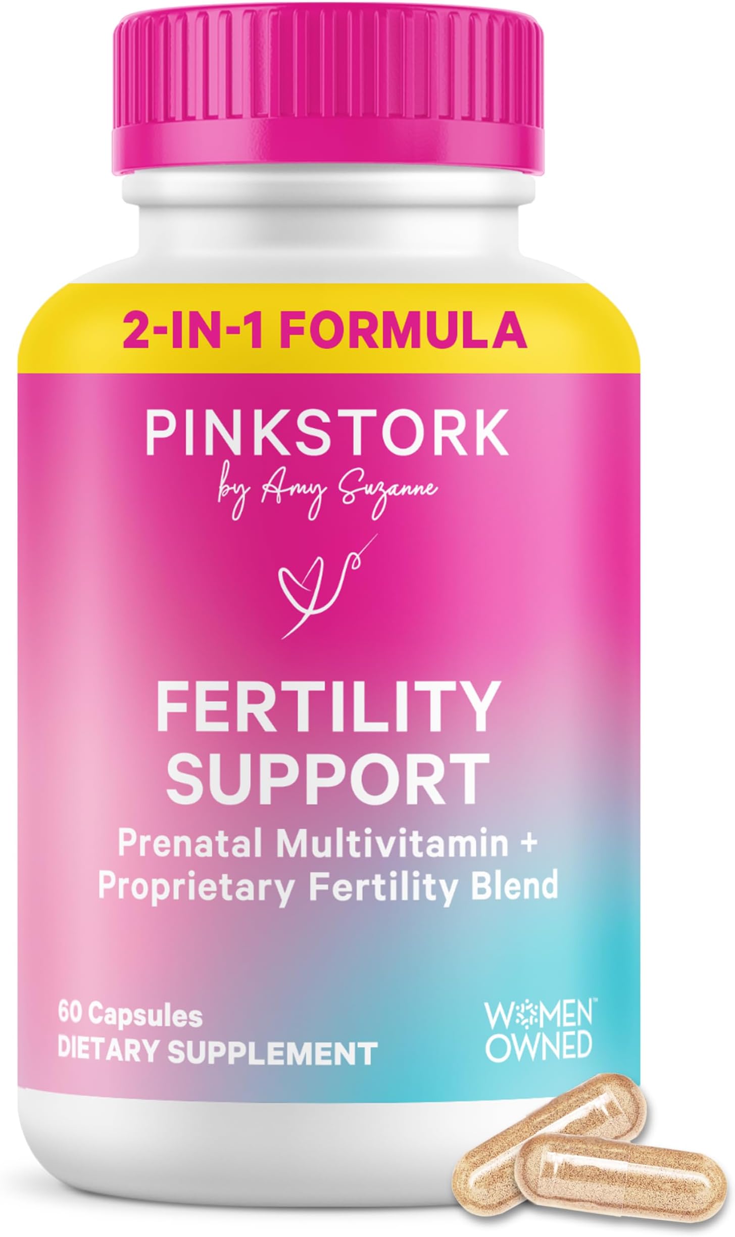 Fertility Supplements for Women | 2-in-1 Conception Support with Inositol, Folate + CoQ10 | Cycle Regularity, Hormone Balance + Reproductive Wellness | 60 Capsules