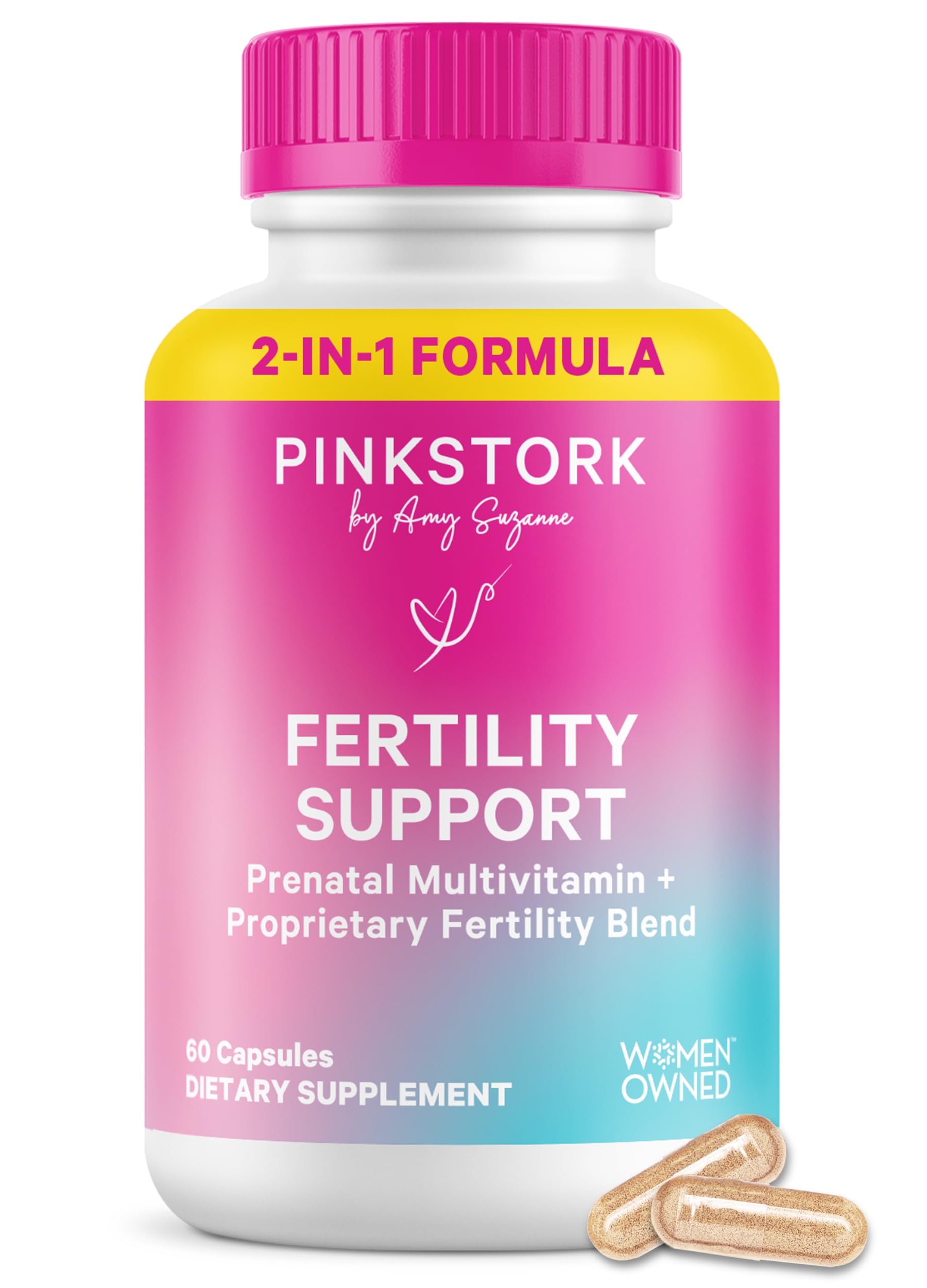 Fertility Supplements for Women | 2-in-1 Conception Support with Inositol, Folate + CoQ10 | Cycle Regularity, Hormone Balance + Reproductive Wellness | 60 Capsules