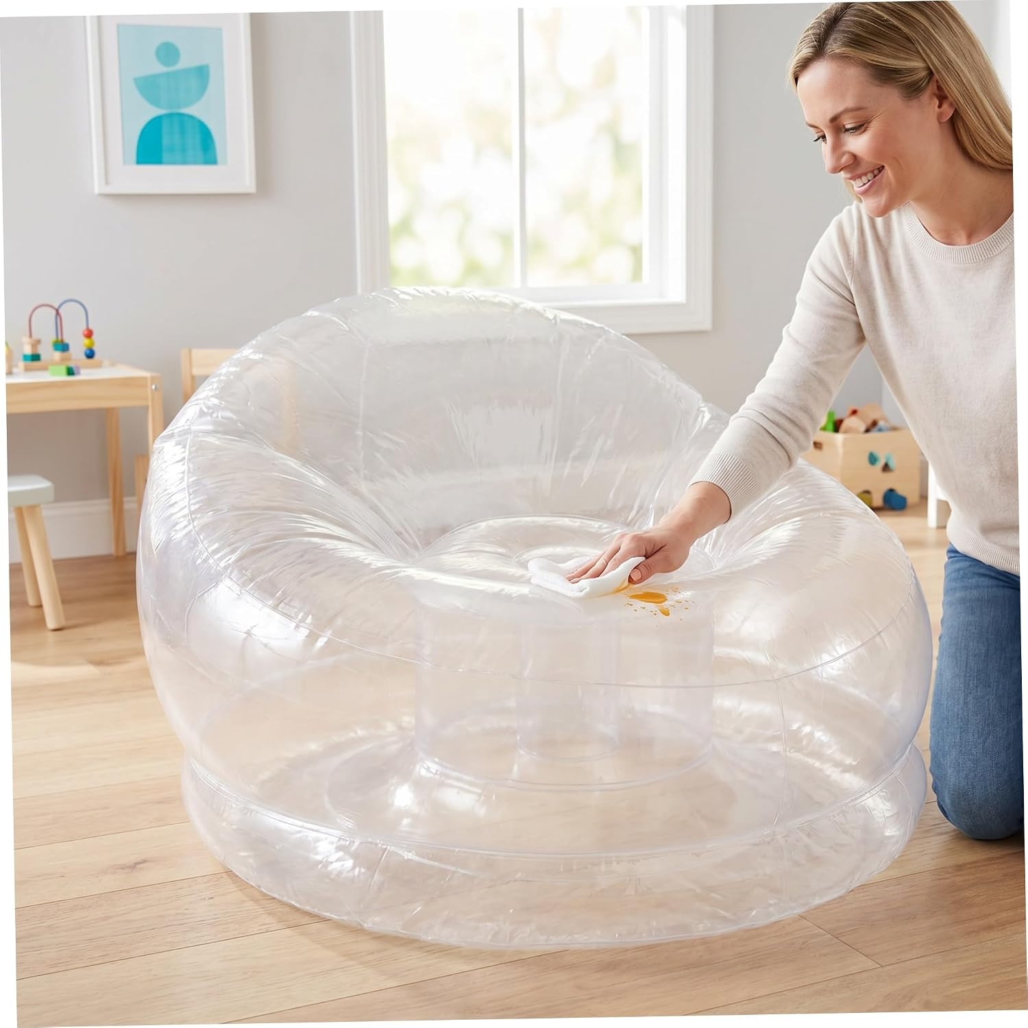 Inflatable Couch Chair, PVC Blow up Lounger for Boys and Girls Indoor Beach