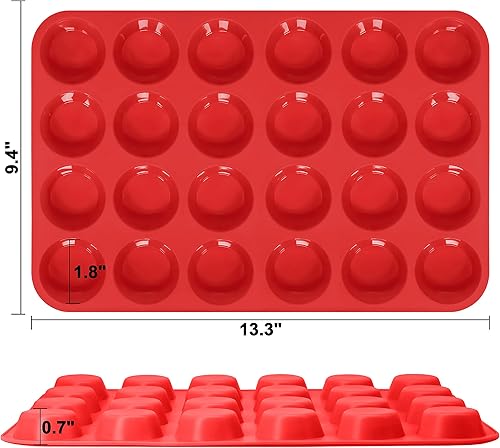 Vista 11 de Anaeat Molde de silicona para magdalenas, bandeja regular para magdalenas, 12 tazas, moldes de silicona antiadherente para hacer pasteles de 1
