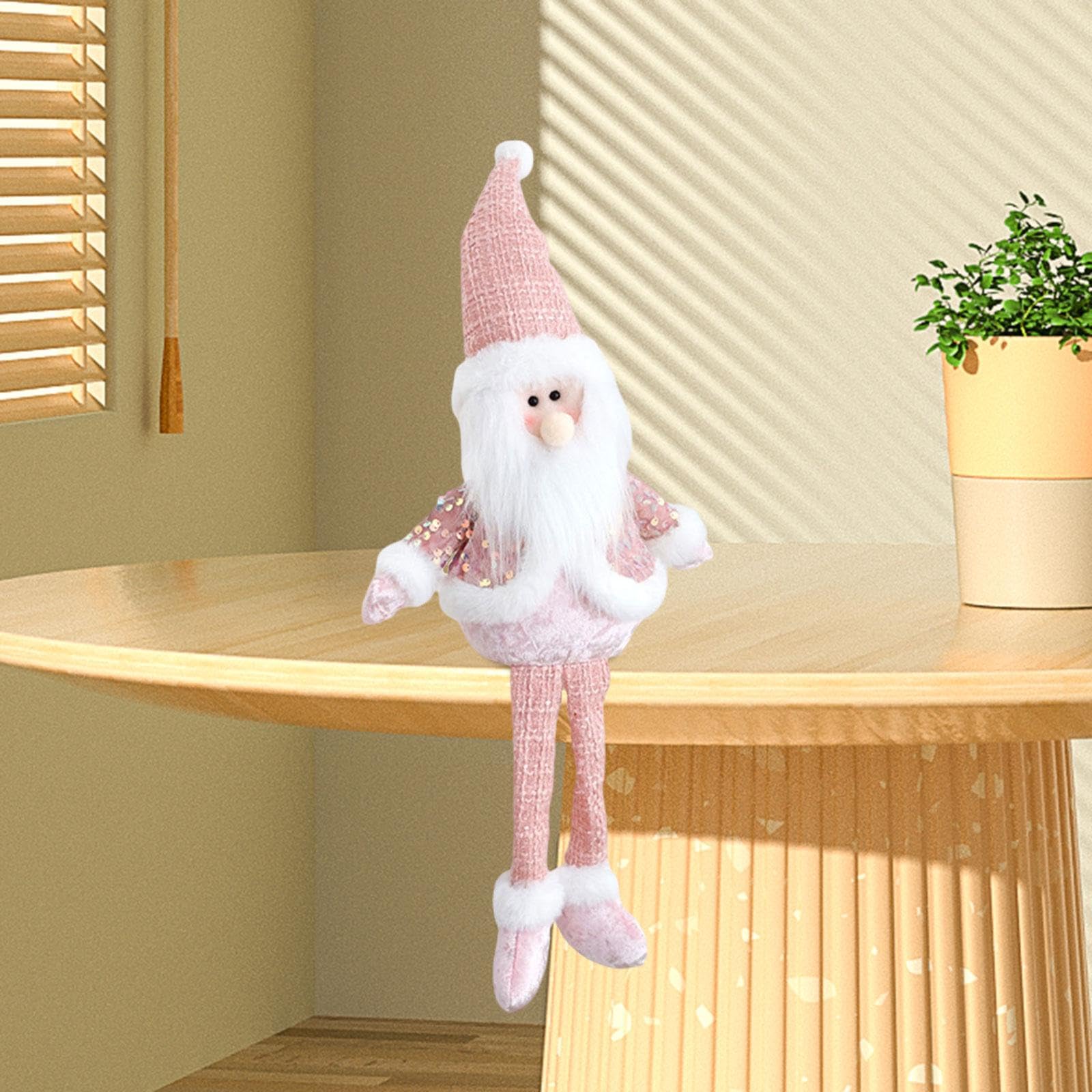 F Fityle Muñeco de Peluche navideño, Figura de Peluche, Centro de Mesa, Adorno, Adorable muñeco navideño de Peluche Coleccionable para Fiestas, Chimenea y, Viejo de Piernas Largas