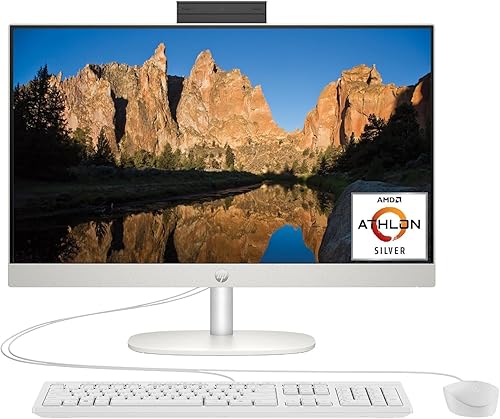 HP Escritorio todo en uno con pantalla táctil de 23.8" - AMD Ryzen 3 7320U - 1080p 8GB Memoria 1TB SSD Teclado y mouse con cable Microsoft Windows