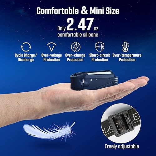 Miniatura 4 de Linterna frontal LED recargable paquete de 3 faros delanteros COB con sensor de movimiento de iluminación de 230 5 modos ligeros 500 lúmenes