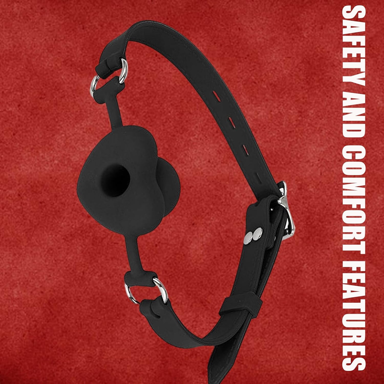 Open Mouth Gags ，Breathable Heart Mounth Gag Silicone Love Harness Gag with Adjustable Strap SM Fetish Bondage Gags & Muzzles with Hole Hollow BDSM Oral Accessories Harness Couple Men Women