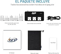 Vista 8 de Key Power Convertidor de voltaje reductor de 220 V a 110 V de 230 vatios y adaptador de viaje internacional/convertidor de corriente con puerto
