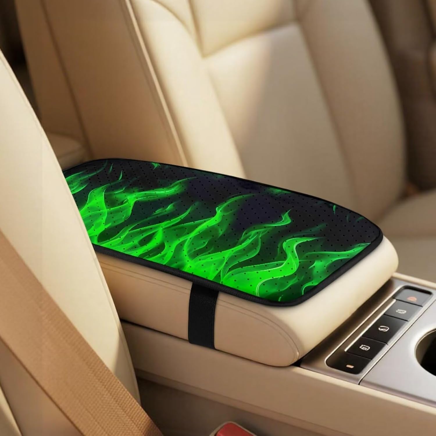 Green Flame Universal Seat Covers PU Leather Car Seat Covers Full Set Front Bench Seat Covers for Cars, Easy to Install Car Seats Cover Set and Accessories for Auto Trucks Van SUV
