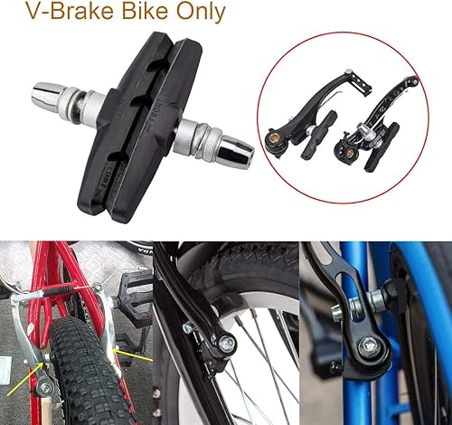 Miniatura 6 de Juego de pastillas de freno para bicicleta, 2.756 in, con tuerca hexagonal y cuñas, sin ruido, sin deslizamiento