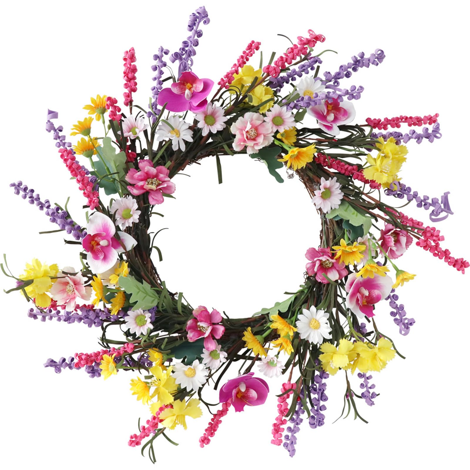 Couronne de porte d entrée artificielle quatre saisons pour décoration murale de maison