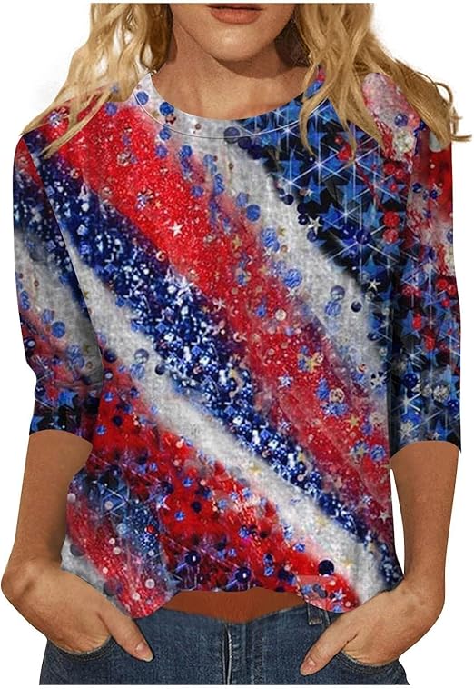 Red White and Blue Lightning Deals Of Today Prime Spring Tops for Women