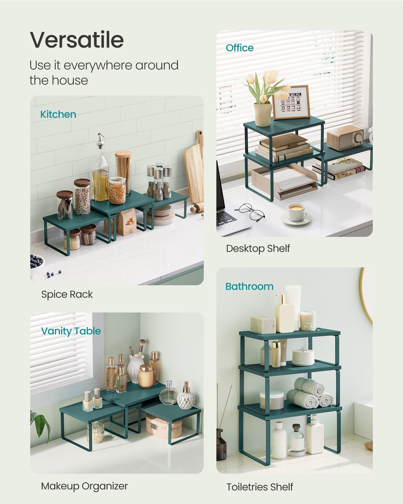 Amazon.com: SONGMICS Cabinet Organizer Shelf, Set of 3 Kitchen