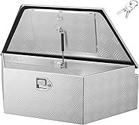 Vista 10 de VEVOR Caja de lengua de aleación de aluminio, almacenamiento de remolque resistente con cerradura, llaves, caja de utilidad para camioneta