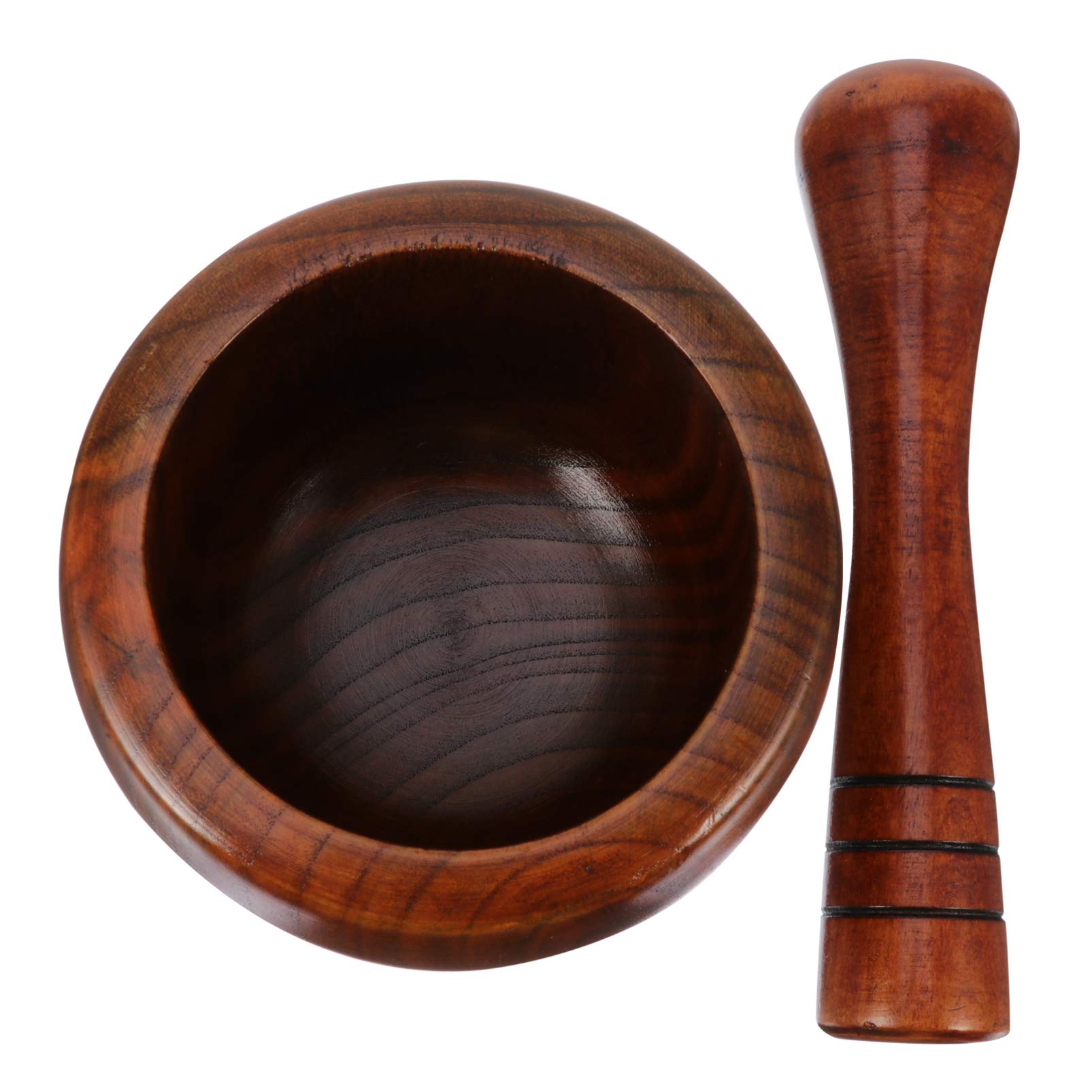 CIYODO 1 Set Wooden Garlic Crusher and Pestle Grinding Bowl Kitchen Tool for Easy Mincing and Crushing and Garlic Crush Pot for Home Cooking