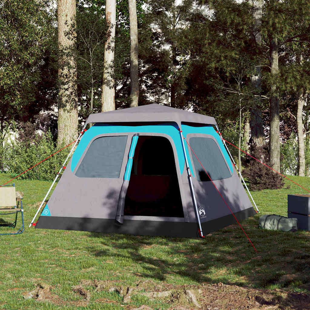 Tenda familiare a cupola per 6 persone, colore blu, Quick Release