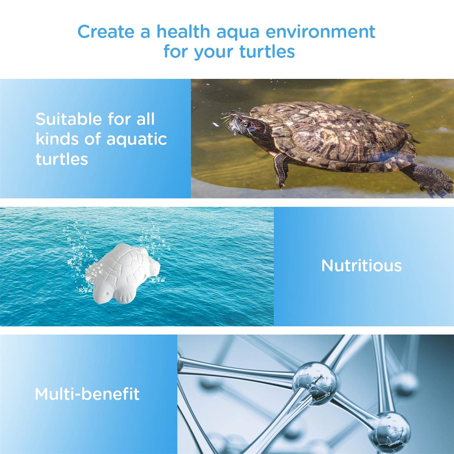 Nobleza - Calcium for Aquatic Turtles, 12 Pack Suppléments de Base Naturels, Améliorant la Carapace de la Tortue, L5 * W3.5cm