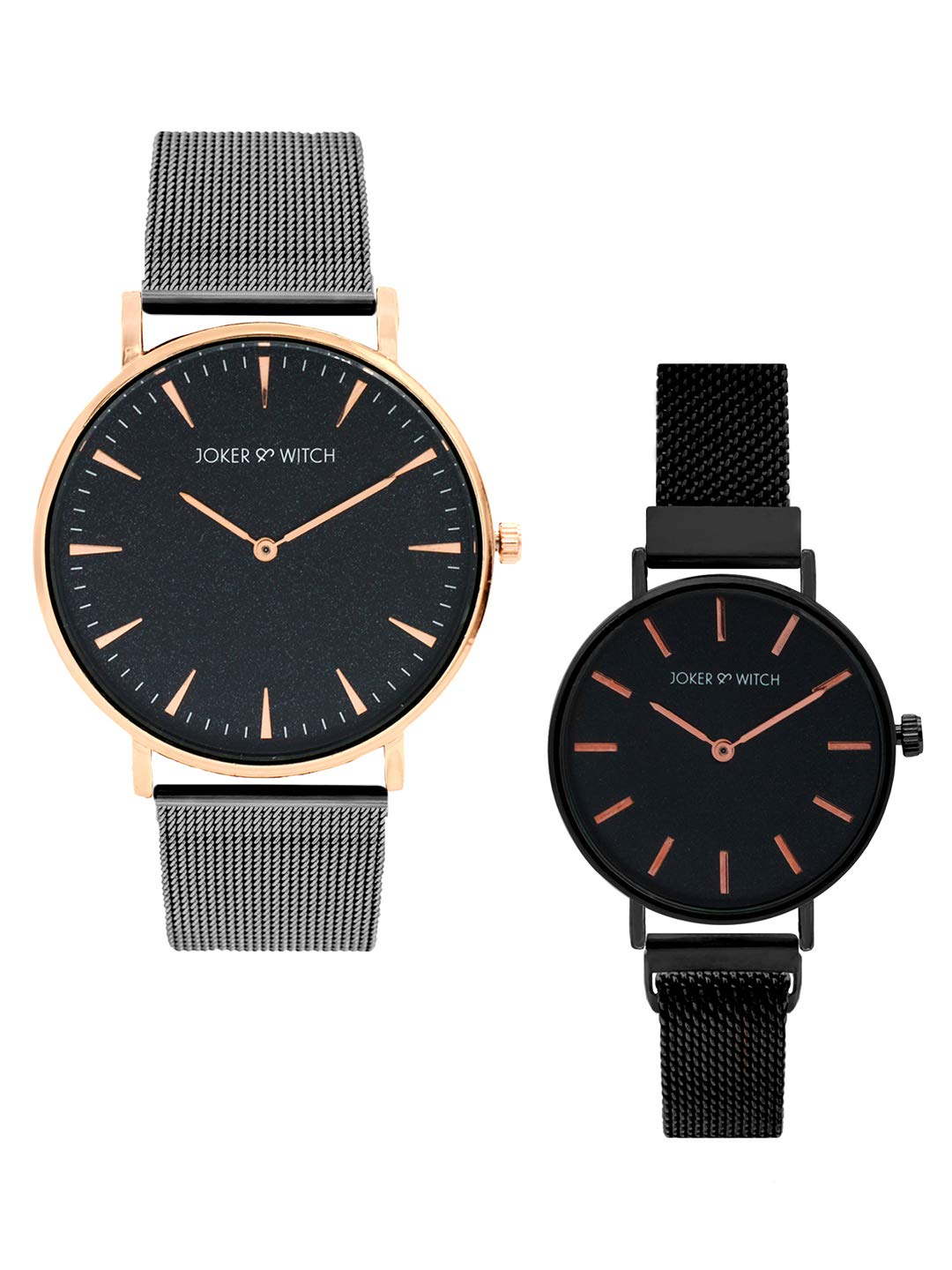 Joker & Witch Stainless Steel Rhett & Scarlett Couple Analog Watch Gift Set For Men And Women, Black Dial, Black Band (B08WWGBZ9R) Amazon Price History, Amazon Price Tracker