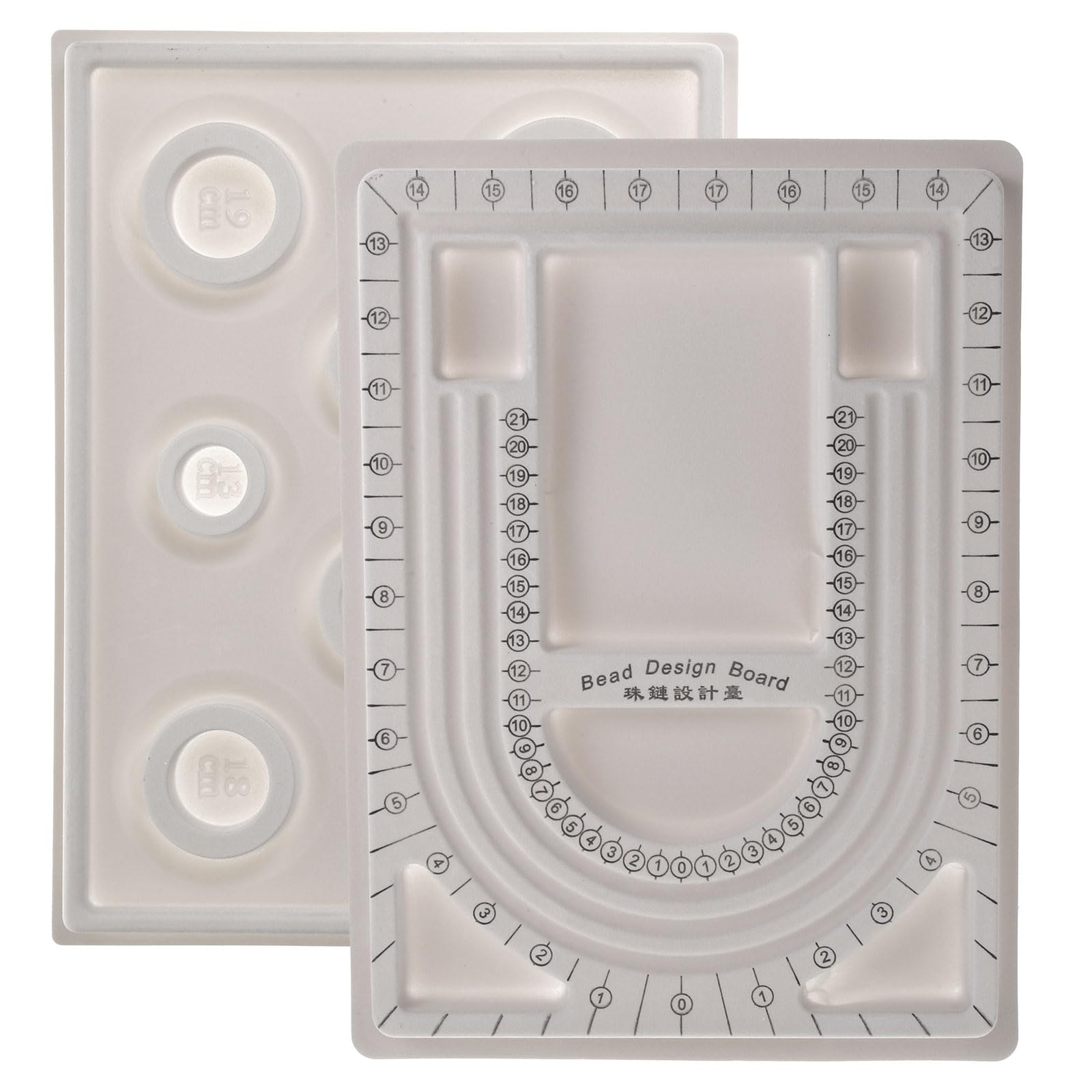 SUPVOX 2pcs Bead Design Board Bracelet Design Board Bead Measuring Board Jewelry Design Mats Beading Jewelry Organizer Tray for DIY Bracelets Necklaces Jewelry Making