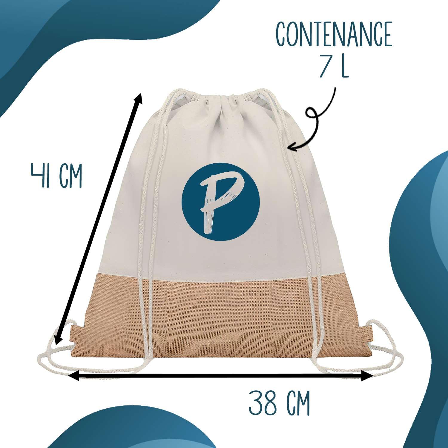 Planetee Sac à dos toile et jute Un Gendarme Formidable | Sac de Sport et Gym avec cordelettes | Idée Cadeau Collègue Noël Anniversaire | Sac Doudou