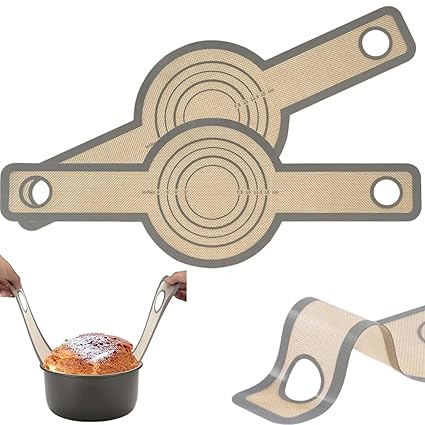 Eurysman Silicone Bread Sling Baking Mat for Dutch Oven. Sourdough Pizza Doughnuts, etc. Set with Spatula and Brush.(2 orbicular mats)