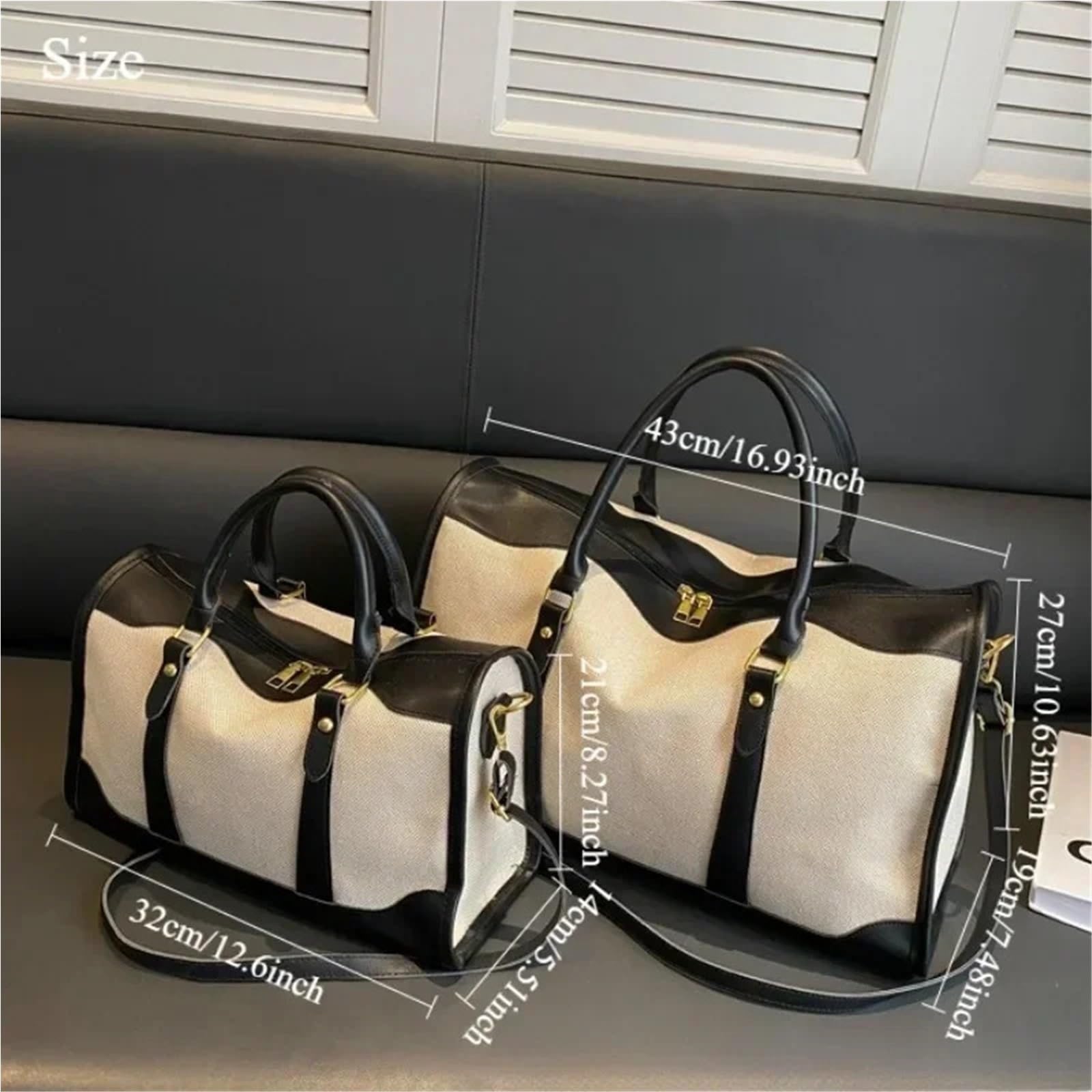 Borsone Da Viaggio 1 borsa da viaggio di grande capacità, borse firmate esterno(Black L)