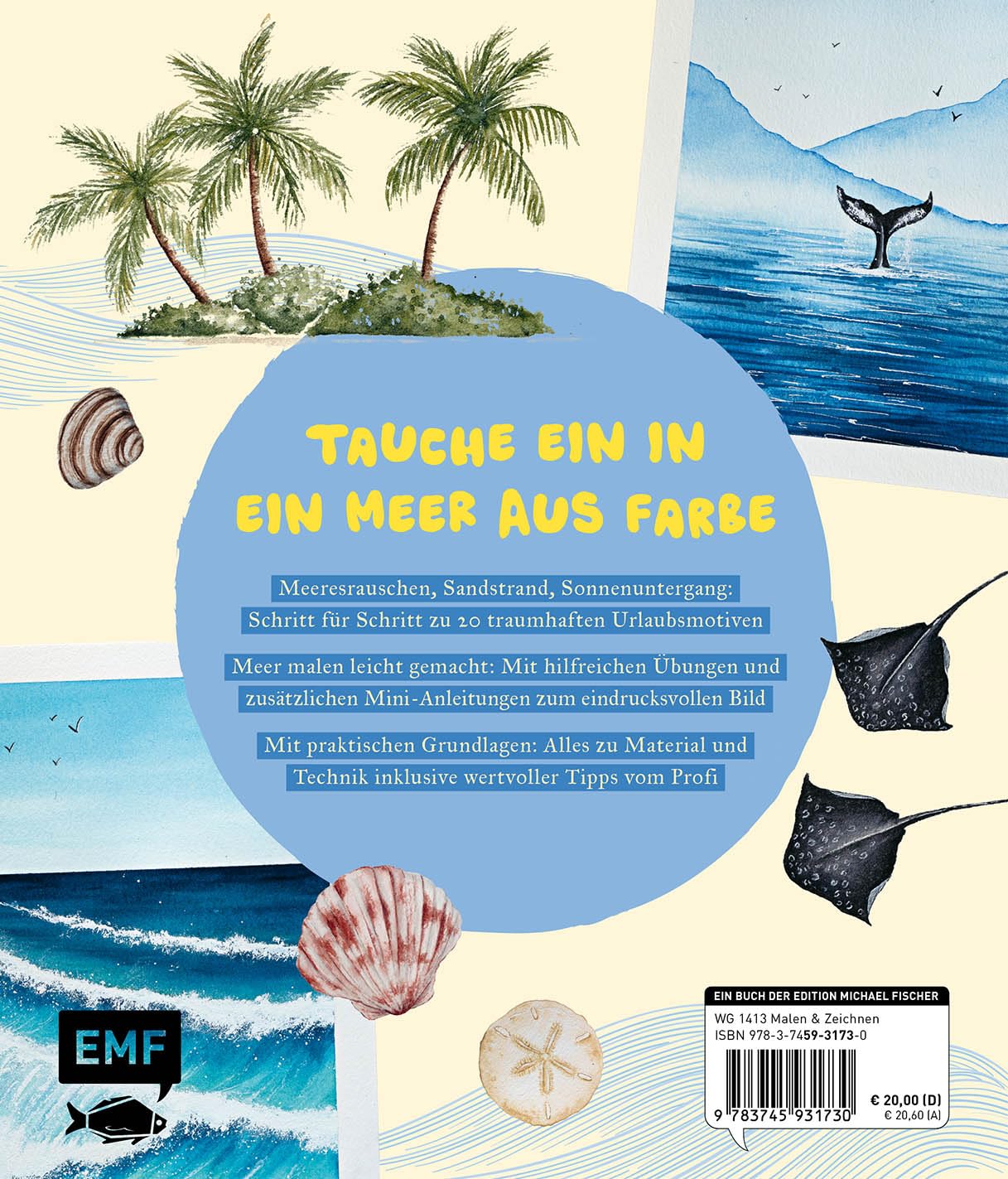 Salty Watercolor – Sommer, Sonne, Meer: 20 maritime Motive Step by Step in Aquarell malen | Strand, Meerestiere, Sonnenuntergang | Mit wichtigen ... | Mit Vorlagen zum direkten Losmalen