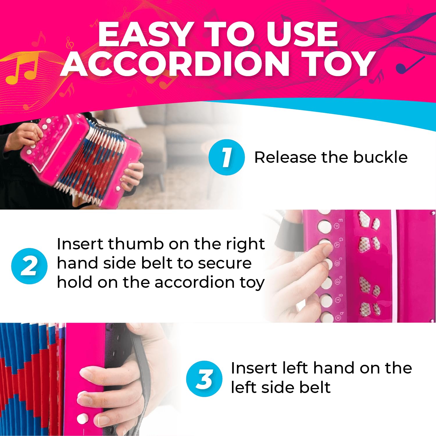 Amazon.com: Kids Toy Accordion with 7 Vocal Keys. Portable Mini