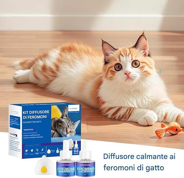 Diffusore Calmante Gatto Feromoni Calmi, Diffusore Feromone Felino, Plug di 60 Giorni in Calmante Alleviare lo Stress Ricarica per Adattarsi a Tutti i Gatti - 2