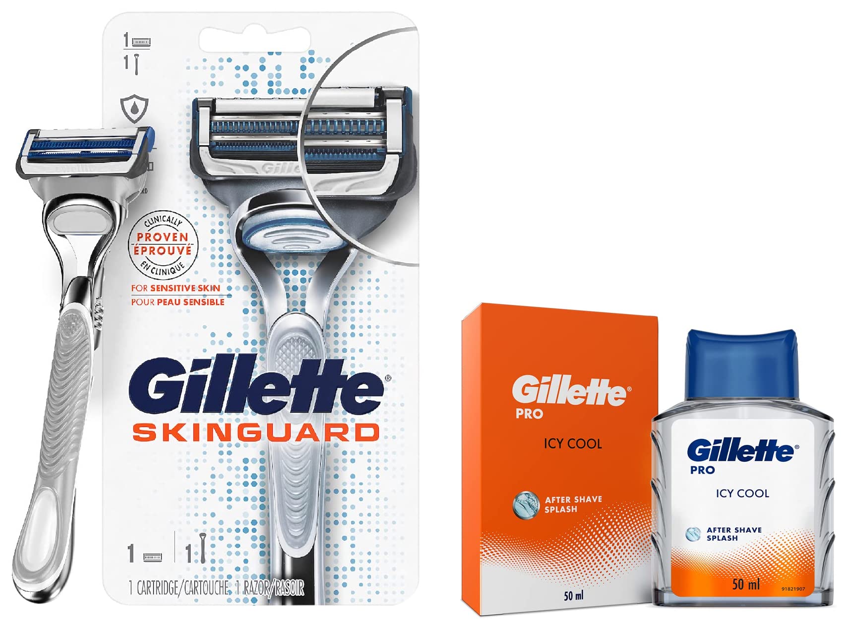Gillette Skinguard Razor, 1 Pc & Gillette PRO AFTER SHAVE SPLASH ICY COOL 50ML, White (B0B9XQ9WYC) Amazon Price History, Amazon Price Tracker