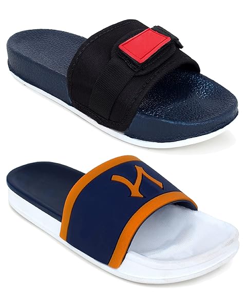 WORLD WEAR FOOTWEAR Kids & Boys (Combo-(2)-1851-1854) Multicolor Casual Stylish Slide Slipper