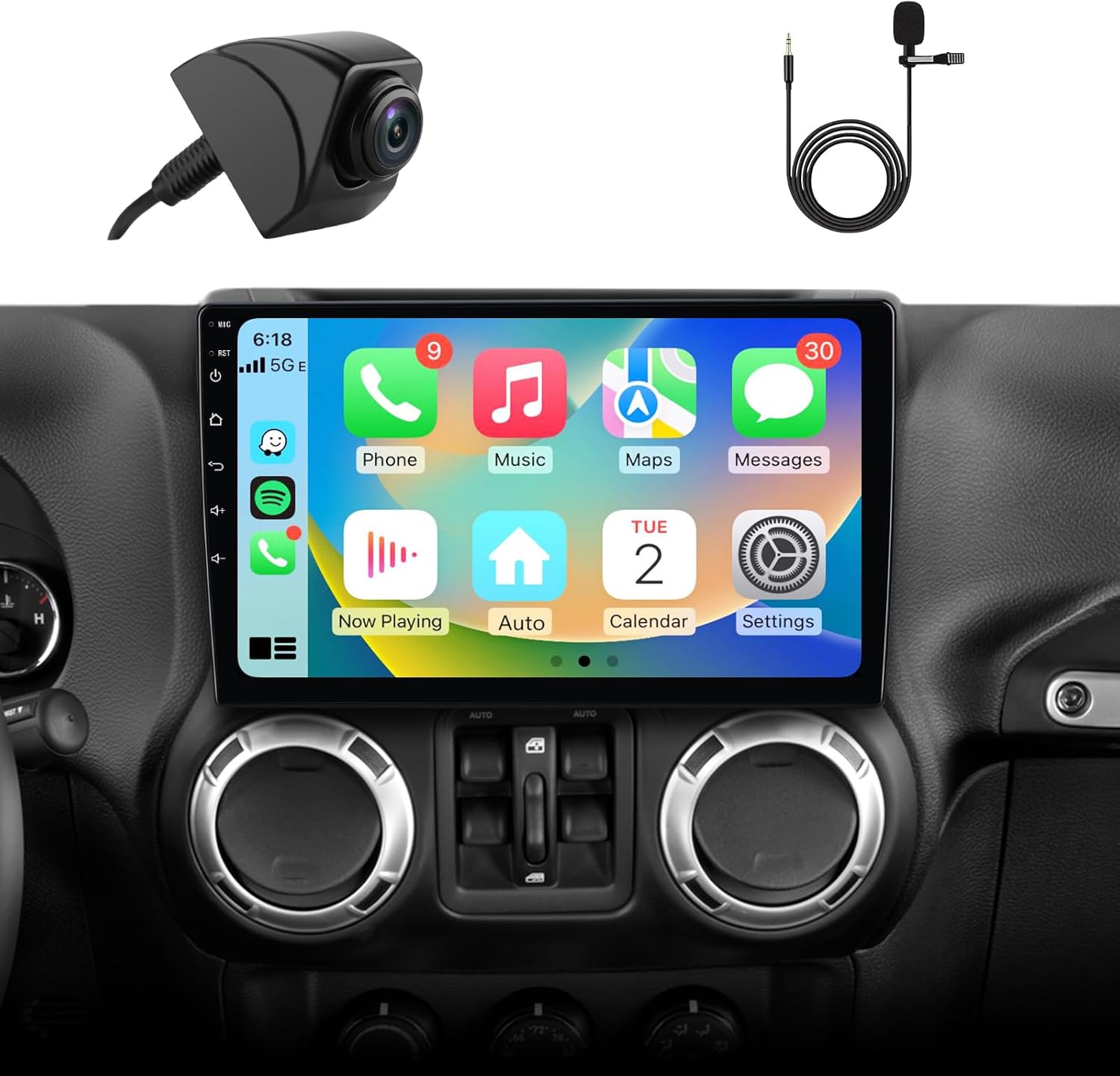 AWESAFE 8Core 64GB Car Stereo Radio Upgrade for Jeep Wrangler JK 2007-2018 Grand Cherokee Dodge Ram 1500 2500 2009-2012 with CarPlay Android Auto