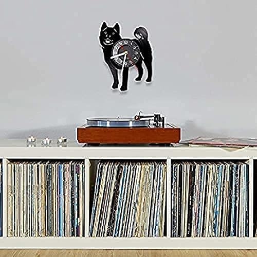 Miniatura 3 de Wall Clock Docile Kitchen Clocks Japanese Akita Inu Silhouette Laser Wall Clock Fox Breed Dog Fidelity Pet Puppy Vinyl Record Akita Dog Owners Roman