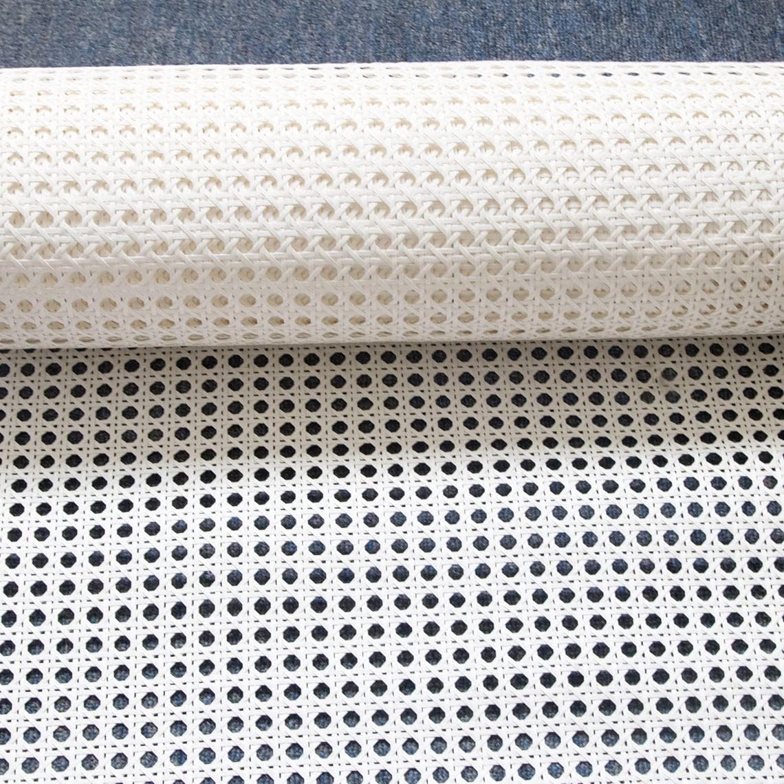 AMC CANING Plastic Cane Webbing for Caning Projects Natural Pre - Woven Open Mesh Cane - PE Rattan Cane Webbing Rattan Roll Cabinet Chair (24X72) White-image-11