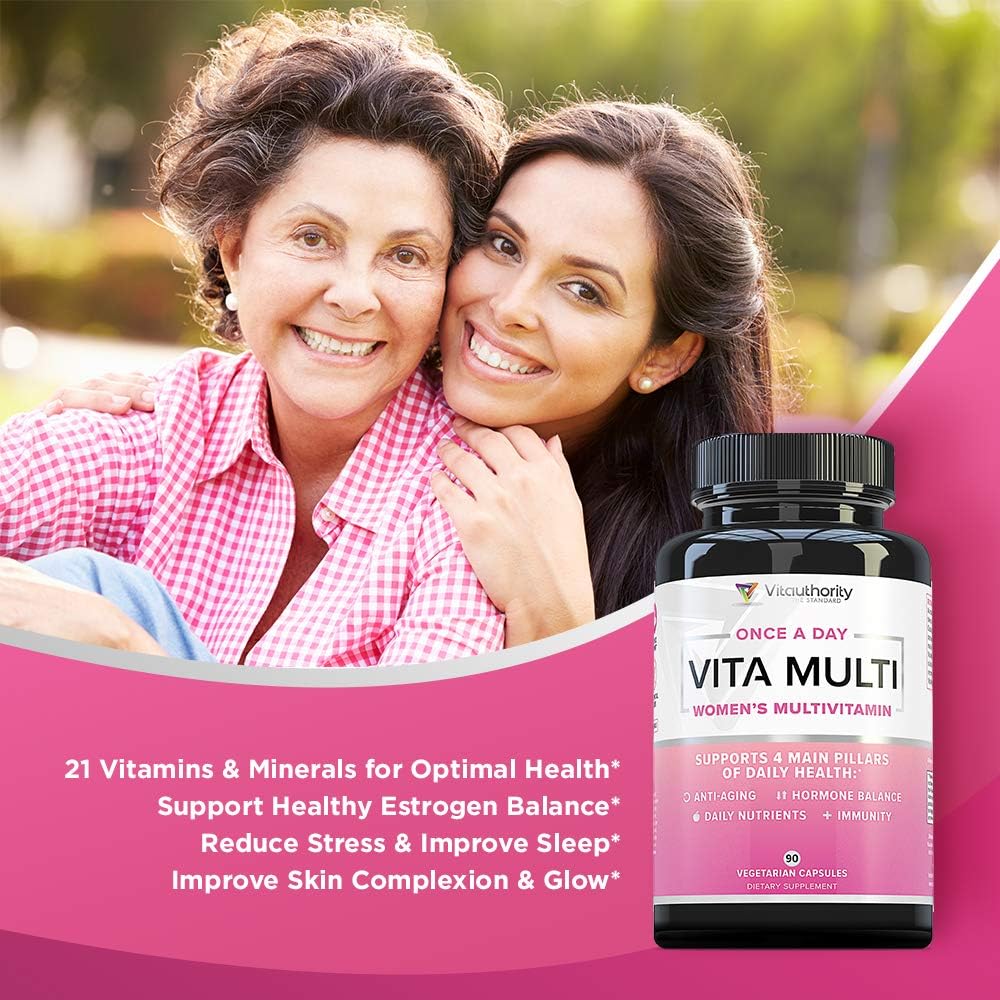 Vitauthority Multivitamin for Women Women’s Daily Multi-Vitamin Supplement with DIM, Iodine, Ashwagandha Supports Youthful Complexion, Healthy Cortisol and Estrogen Balance 30 Day Supply - Image 7